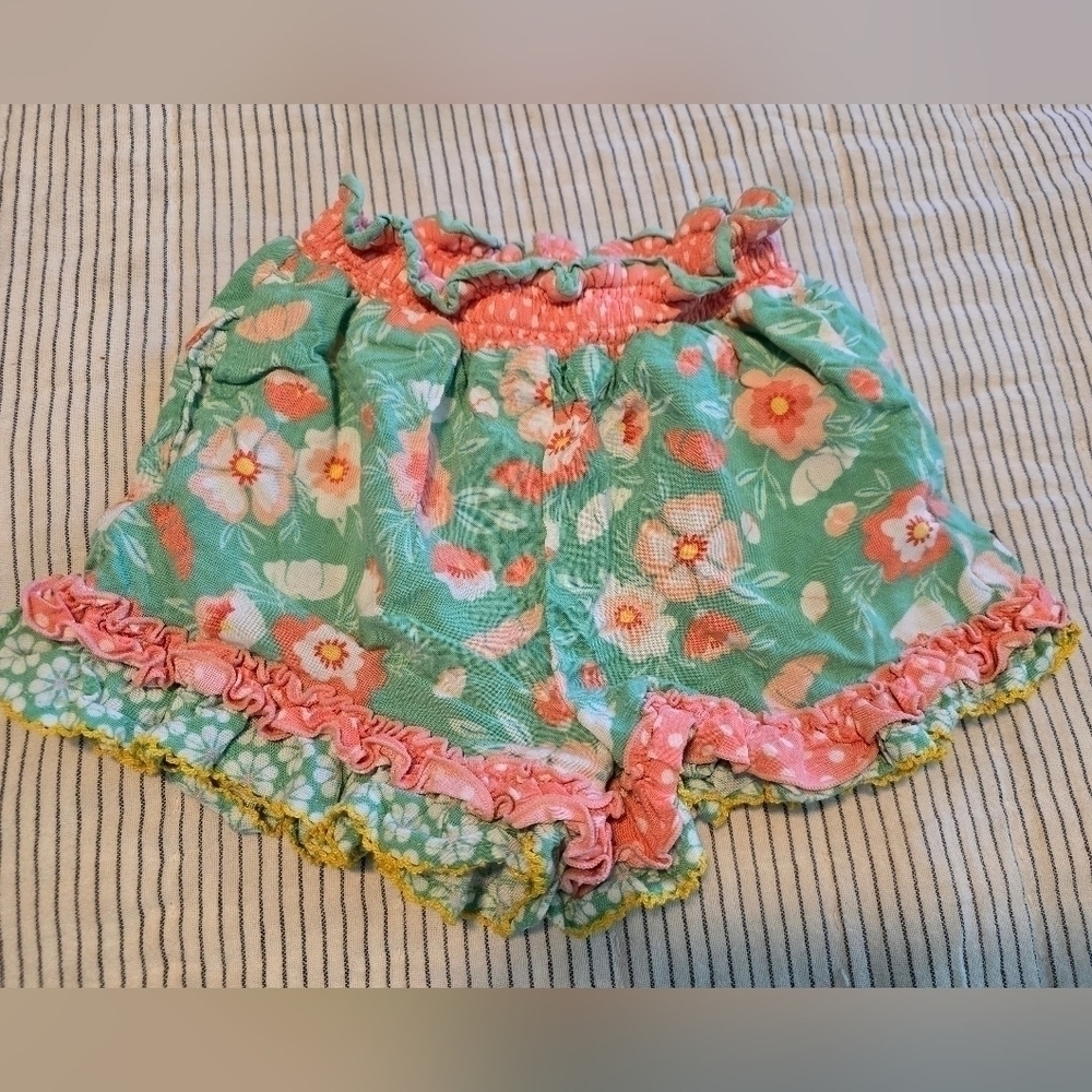Matilda Jane Girls Size 4 Floral Ruffled Rayon Shorts